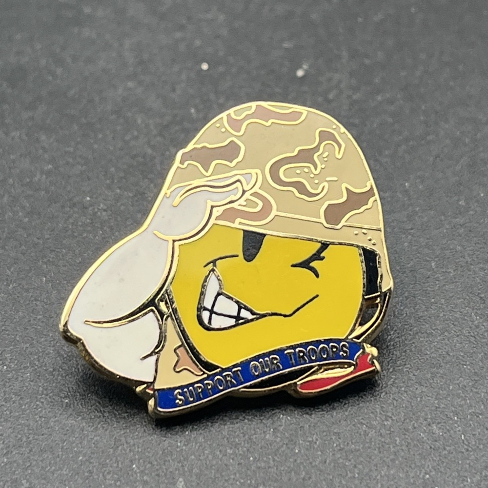 Walmart Smiley Mascot Support Our Troops Lapel Hat Pin